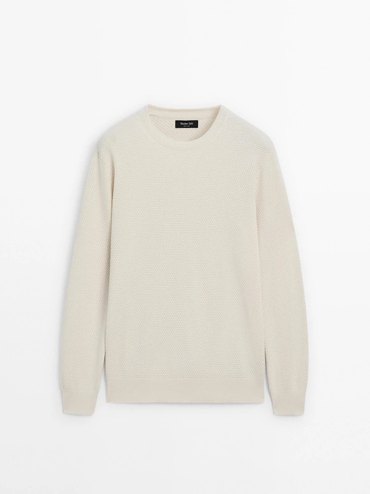 Cotton blend knit sweater