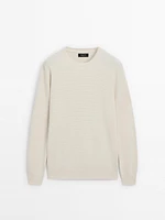 Cotton blend knit sweater