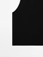 Semi-sheer crew neck top