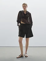 Pleated Bermuda shorts