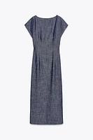 GOLD APPLIQUÉ MIDI DRESS