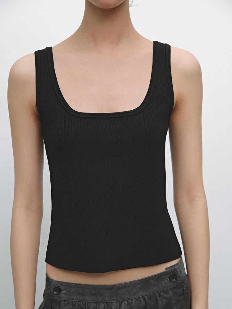 Knit strappy top