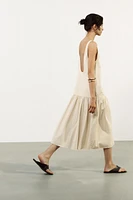 RUCHED MIDI DRESS