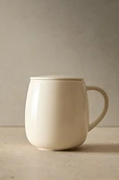 PLAIN STONEWARE TEACUP WITH LID