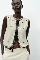 EMBROIDERED TASSEL VEST