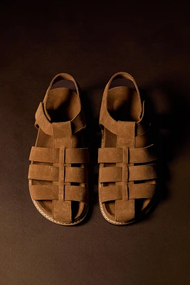 LEATHER CAGE SANDALS