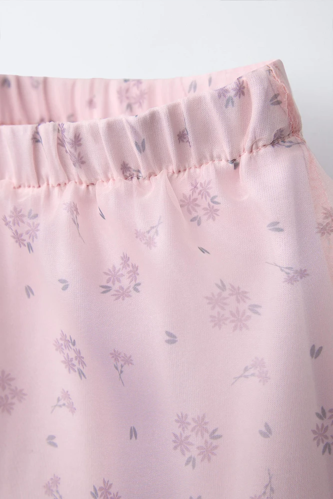 FLORAL ORGANZA SKIRT
