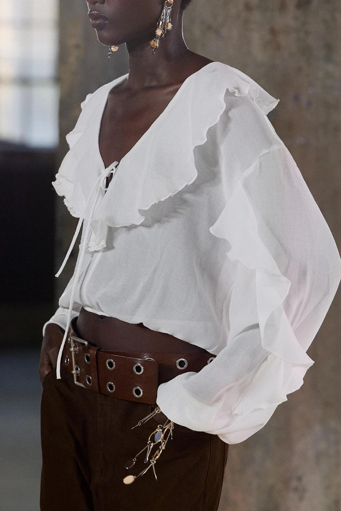 BLOUSE FLUIDE À VOLANTS