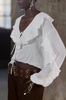 BLOUSE FLUIDE À VOLANTS