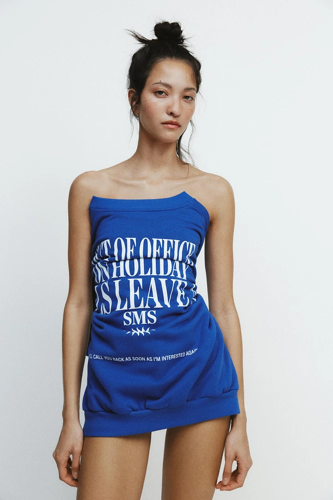 PRINTED SLOGAN SWEATSHIRT