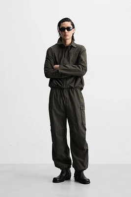 PANTALON CARGO TECHNIQUE DÉLAVÉ