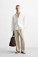 TEXTURED WEAVE SHIRT WITH PIPING
