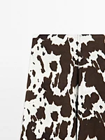 Flounce animal print midi skirt
