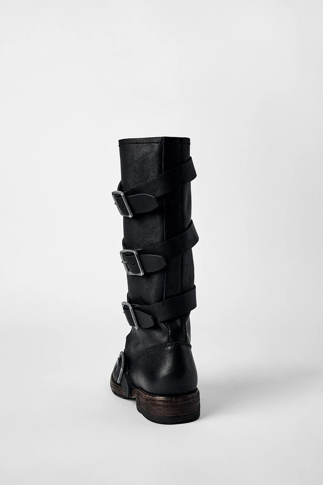 BOTTINES EN CUIR À BOUCLES KATE MOSS X ZARA
