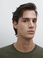 Short-sleeved T-shirt with linen