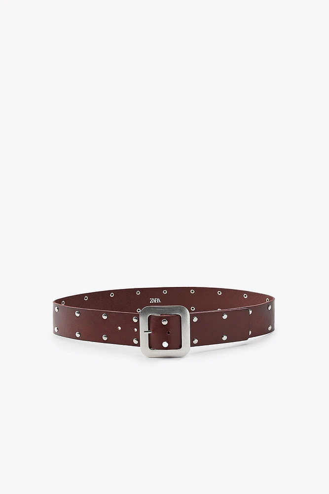 STUDDED LEATHER BELT
