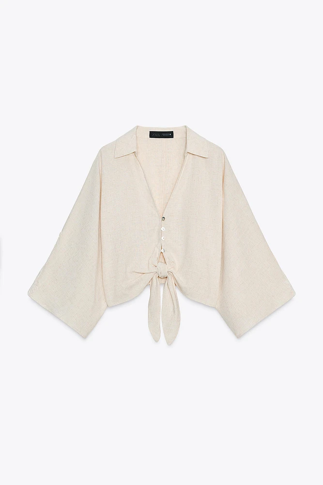 COMBINED CROCHET KNOT SHIRT