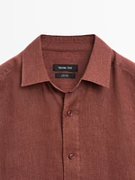 100% linen slim fit shirt