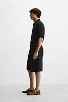 VISCOSE - LINEN POLO SHIRT