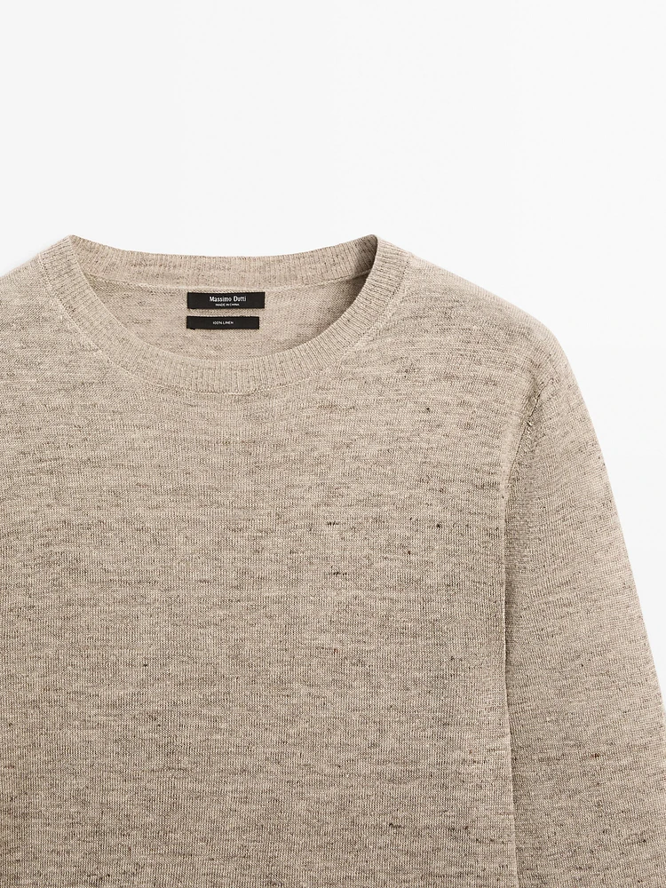 Pull en maille chinée 100 % lin