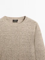 100% linen melange knit sweater