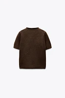 SOFT SHORT SLEEVE KNIT SWEATER