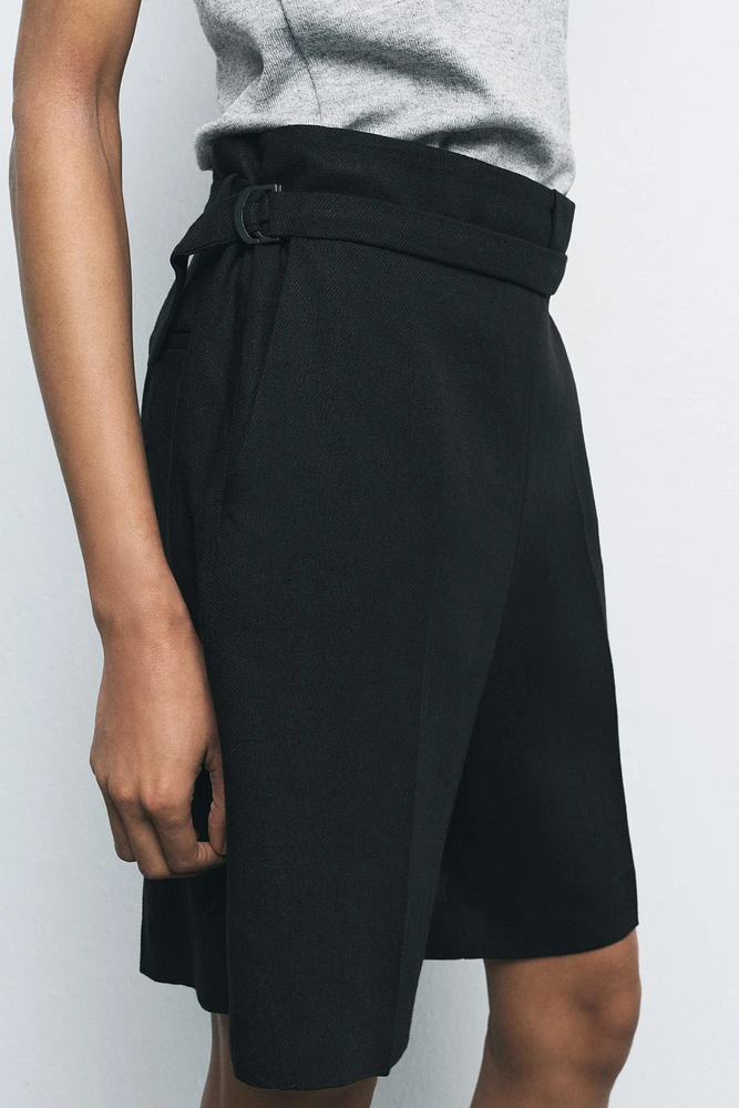 LINEN BLEND SHORTS ZW COLLECTION