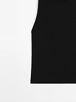 Metallic-effect halterneck top