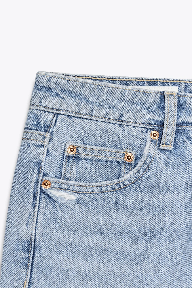 SHORT EN JEAN TRF À TAILLE MI-HAUTE