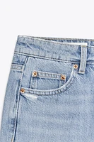SHORT EN JEAN TRF À TAILLE MI-HAUTE