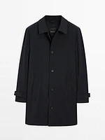 Technical fabric trench coat