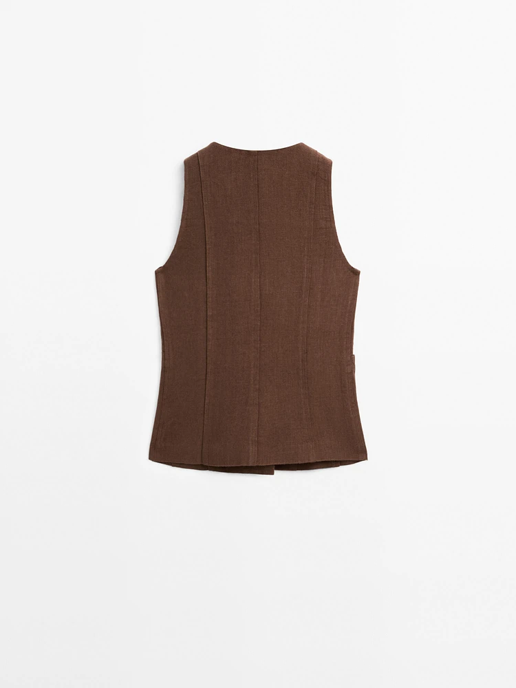 Gilet long en lin