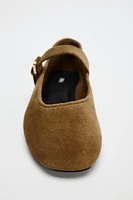 BALLERINES EN CROÛTE DE CUIR