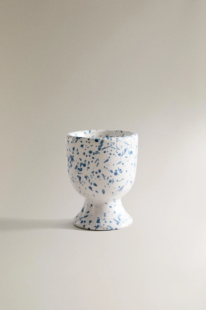 SPLATTERED STONEWARE EGG CUP