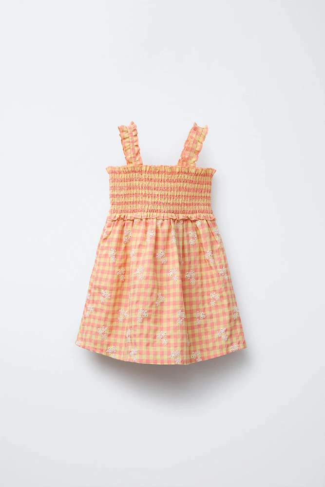 GINGHAM FLORAL DRESS