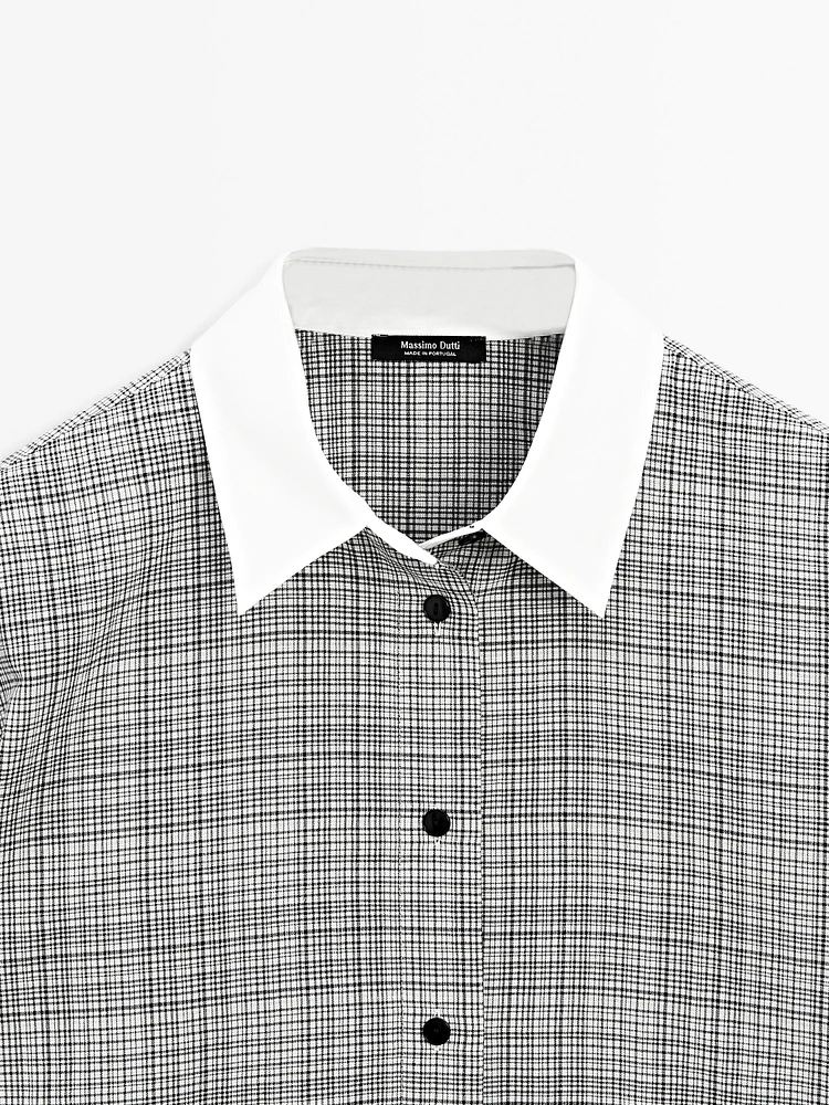 Chemise à carreaux coton mélangé