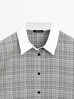 Check cotton blend shirt
