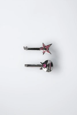 LOT DE DEUX PINCES GUITARE POP STAR