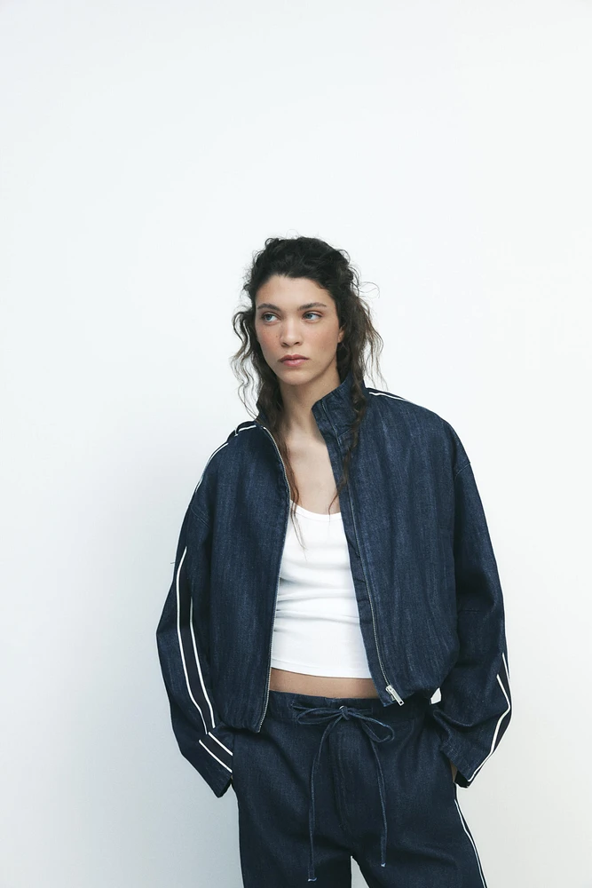 COMBINED STRIPE DENIM JACKET