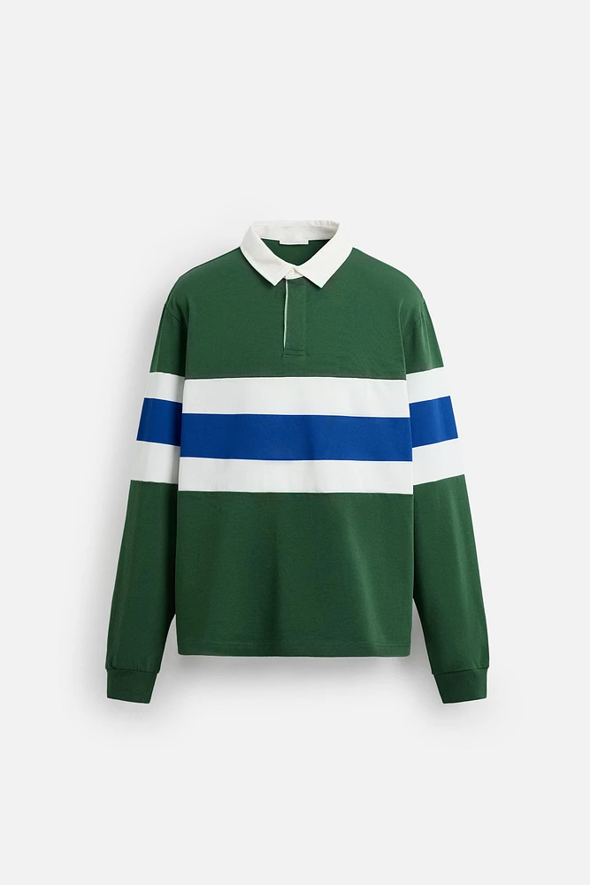 POLO EN JACQUARD À RAYURES