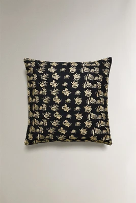 EMBROIDERED THROW PILLOW COVER