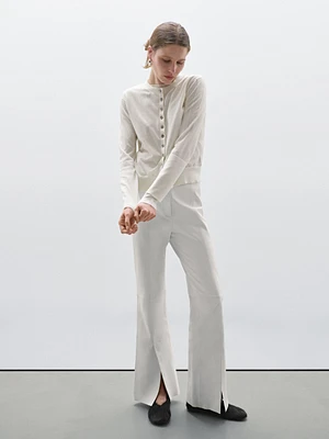 Flared leather trousers with vents - Studio