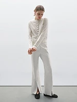 Flared leather trousers with vents - Studio