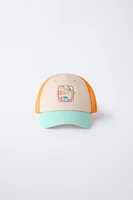 PALM TREE EMBROIDERED MESH CAP