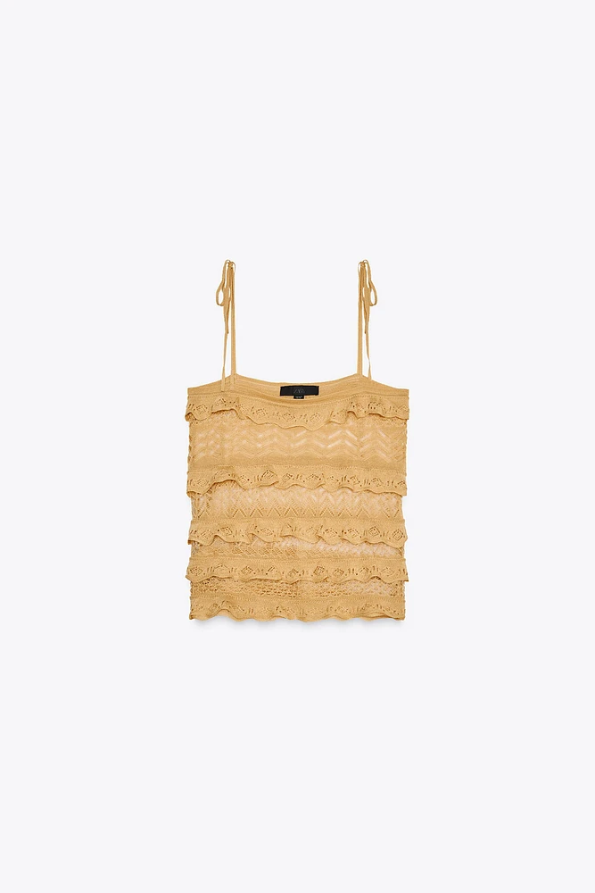 POINTELLE KNIT TOP