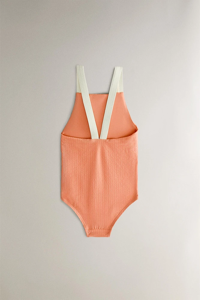MAILLOT DE BAIN PLAGE ENFANT COULEUR CONTRASTANTE