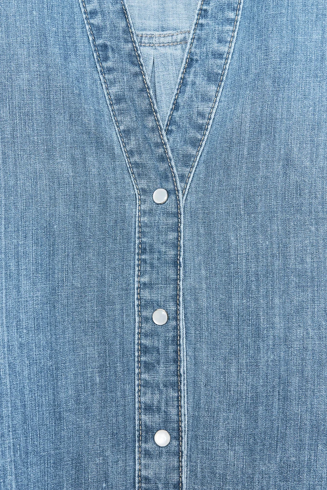 CHEMISE Z1975 FLUIDE EN JEAN À MANCHES LARGES