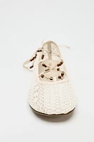 BALLERINES EN TISSU CROCHET ET DÉTAILS FANTAISIE