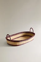 CONTRAST OVAL SEAGRASS BASKET