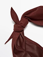 Bandana en cuir finition daim